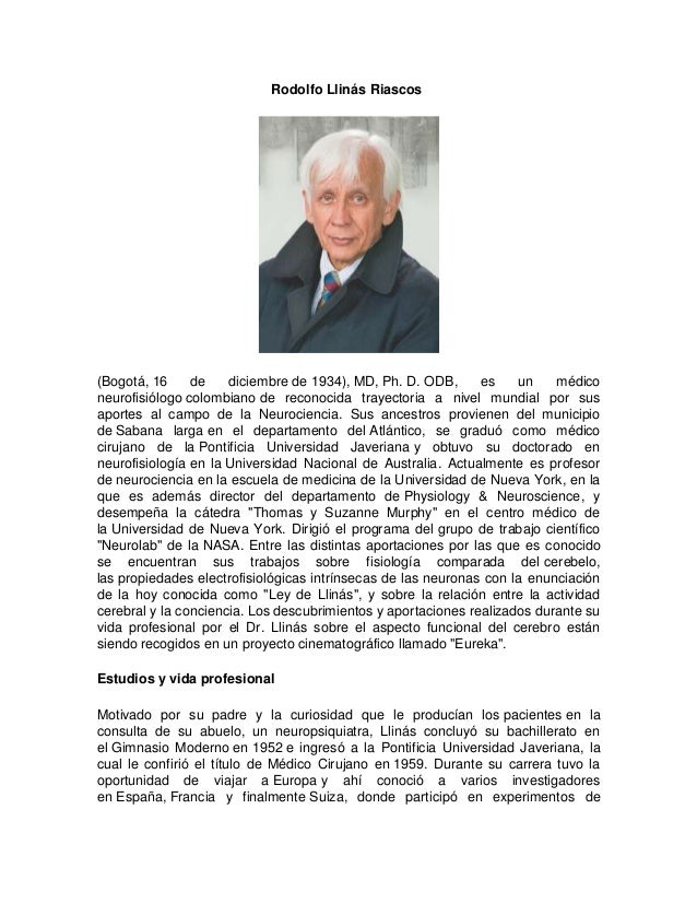 Biografia De Rodolfo Llinas Pdf Creator Biografia De Rodolfo Llinas Pdf Creator