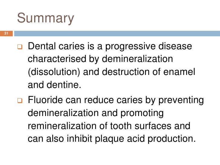 Role of fluoride in dental health