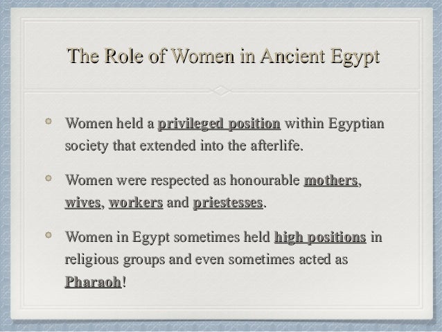 Ancient Egypt Women Roles