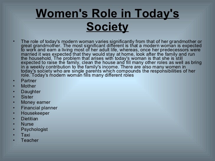 Women and society essays