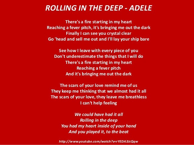 Adele Rolling In The Deep Tekst