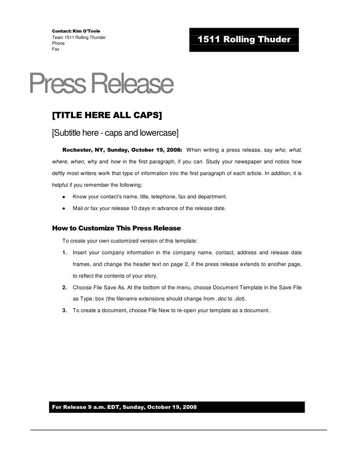 pr release sample
