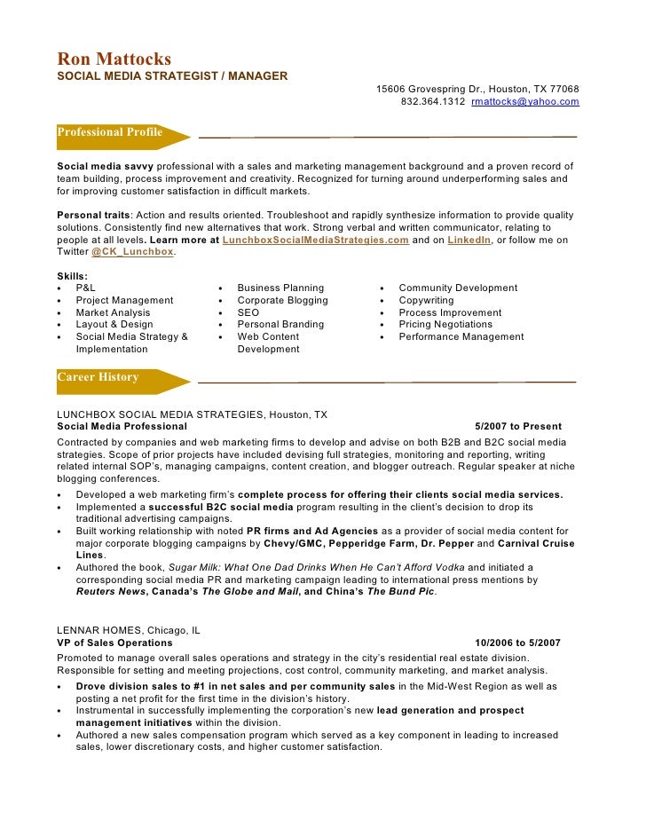 Sample digital marketing resume