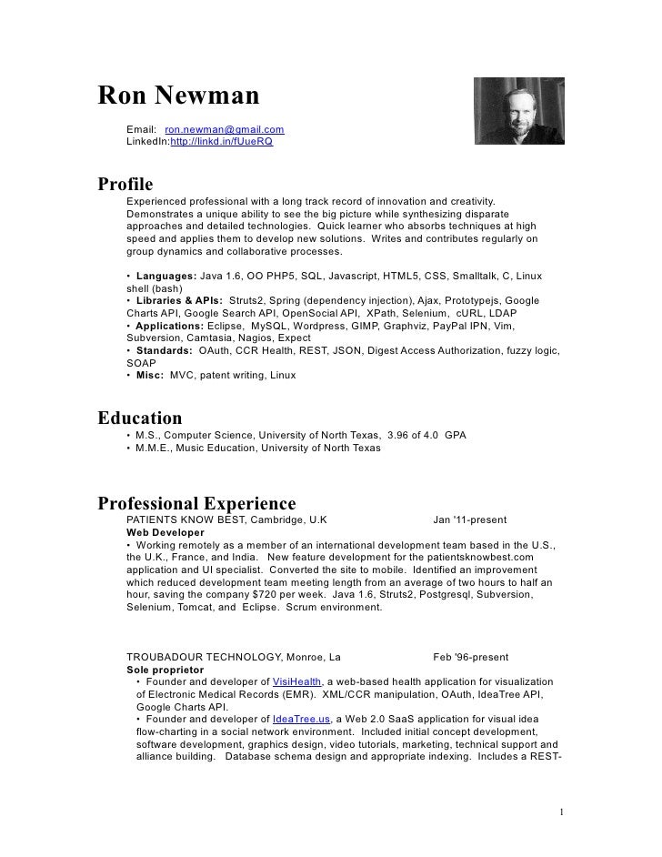 ron newman resume t t resume