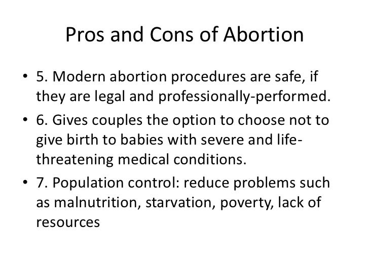 Essay about abortion pros and cons