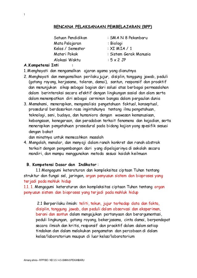 Rpp Biologi Sma Kelas Xi Mia Kd 3 5 Sistem Gerak M Ia Almans Rpp Biologi Sma Kelas Xi Mia Kd 3 5 Sistem Gerak M Ia Almans