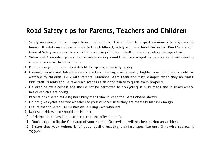 Essay on importance of safety rules