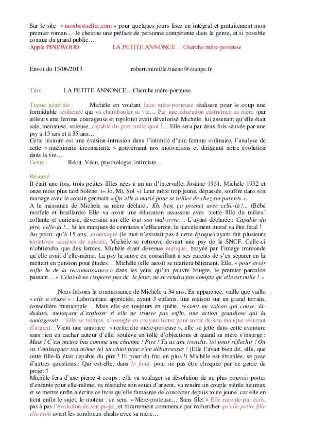 Homme cherche mere porteuse