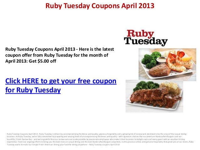 Ruby tuesday coupons 2019