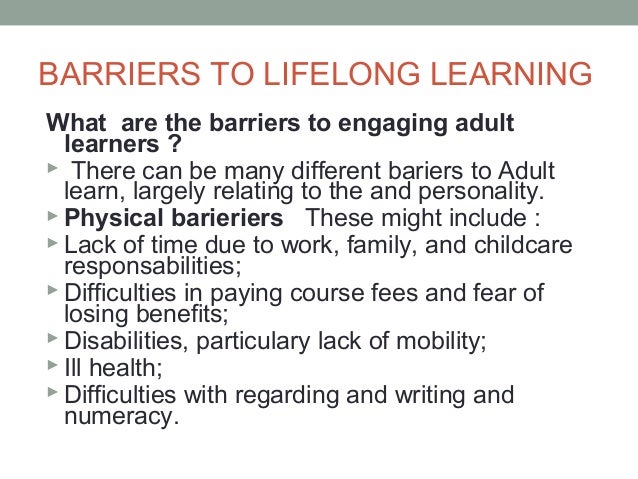 adult learners barriers adult learners barriers