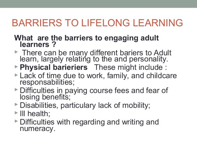 Barriers To Adult Learning 17