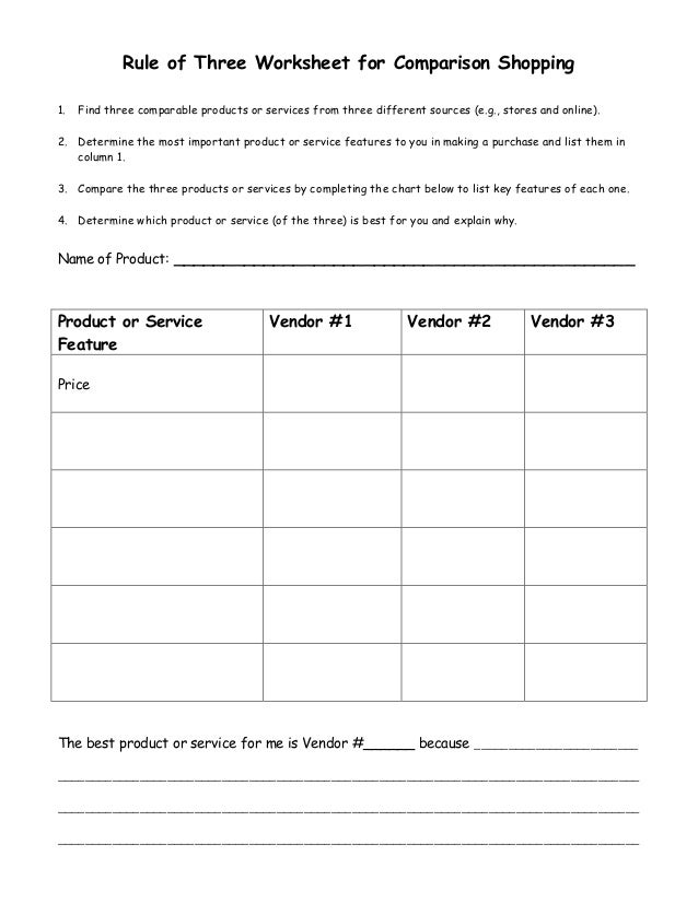 rule-of-three-worksheet-for-comparison-shopping