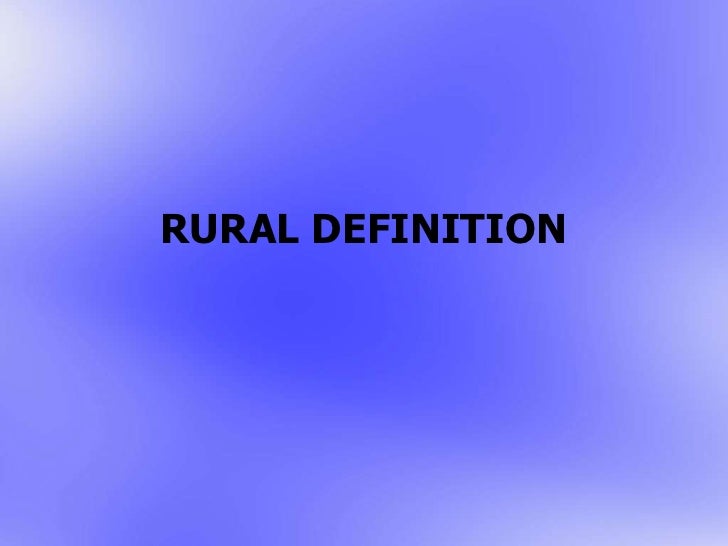 Rural definition