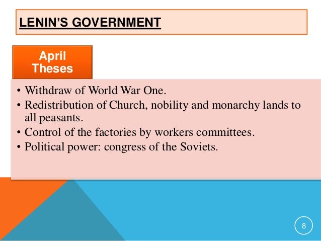 main points of lenins april theses April theses: april theses, , in russian history, program developed by lenin during the russian revolution of 1917, calling for soviet control of state power the. main points of lenins april theses April theses: april theses, , in russian history, program developed by lenin during the russian revolution of 1917, calling for soviet control of state power the.