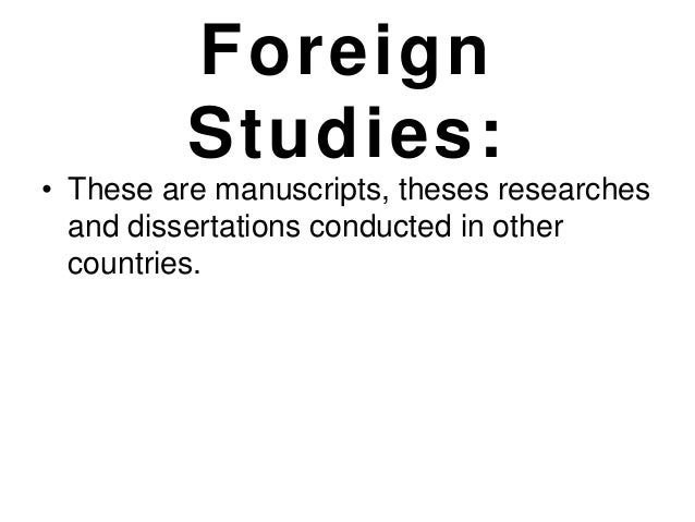 Sample of local studies in thesis