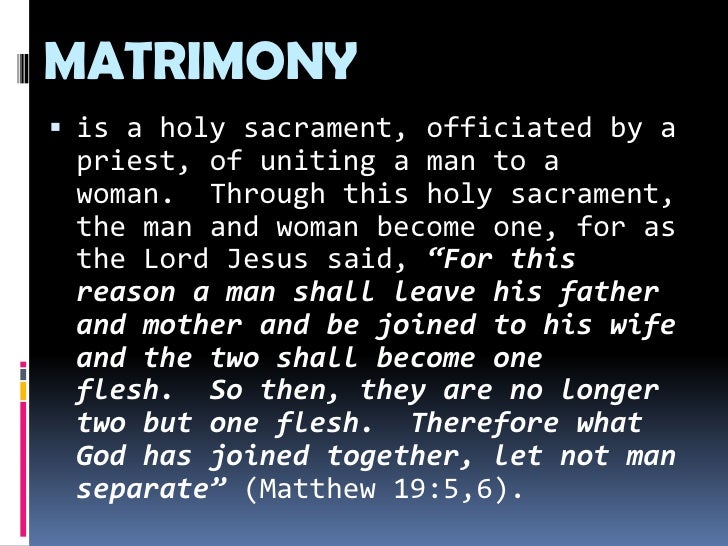 Sacrament of matrimony