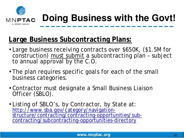 Small Business Subcontracting Plan Template