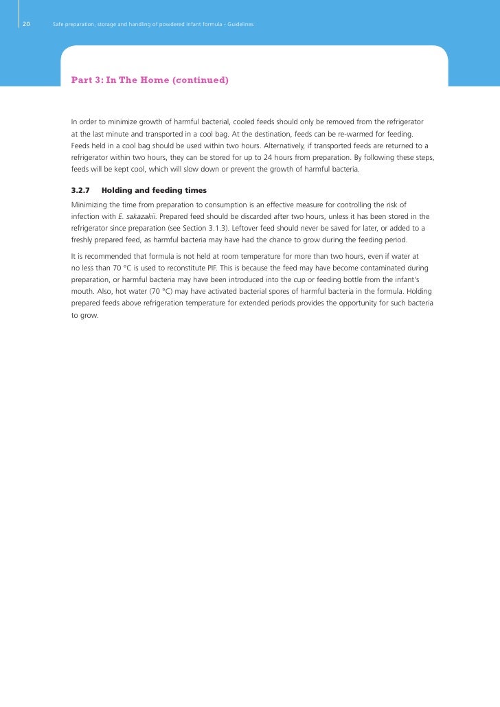 Safe Preparation, Storage And Handling Of Powdered Infant Formula G…