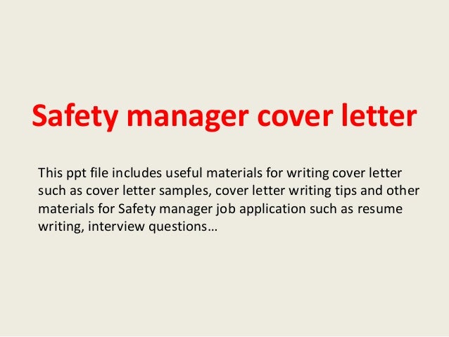site safety manager cover
