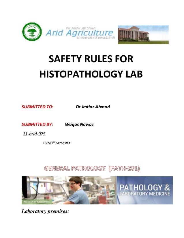 Safety rules for histopathology lab