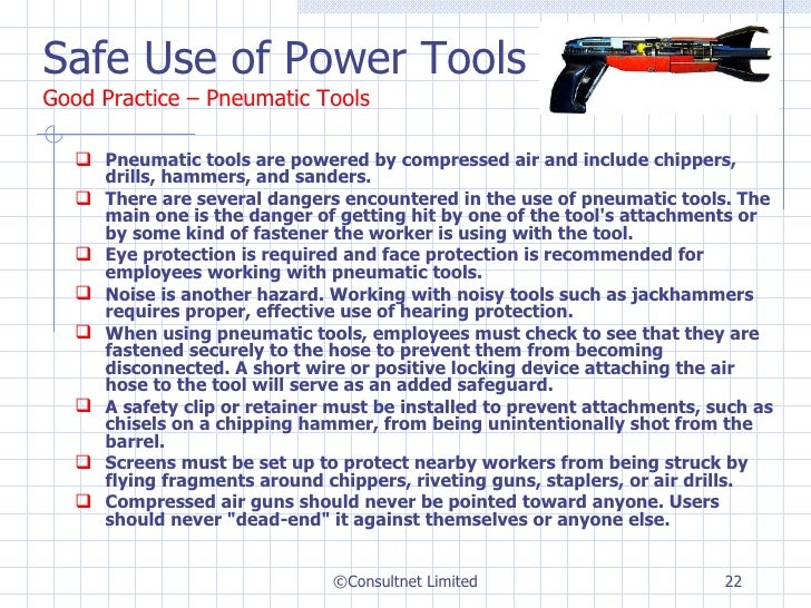Safe use of power tools