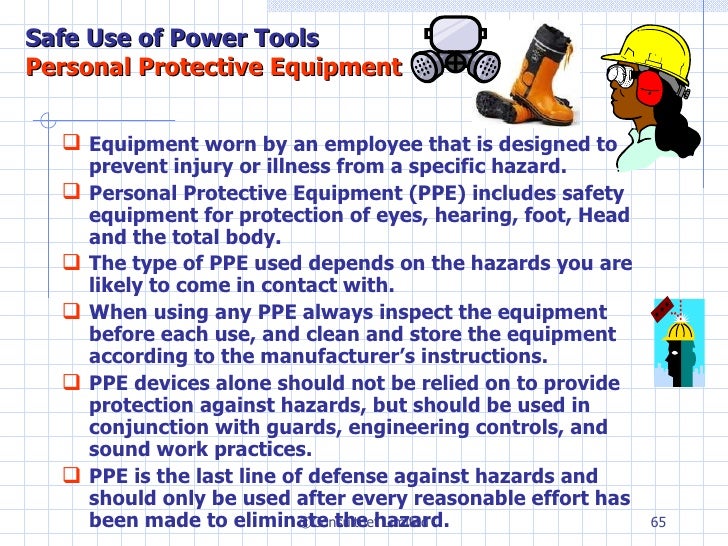 Safe use of power tools