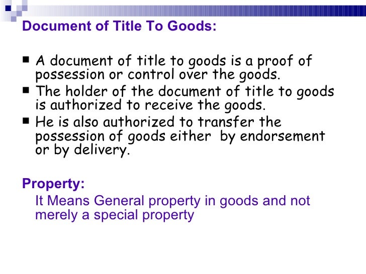 Sale of goods act