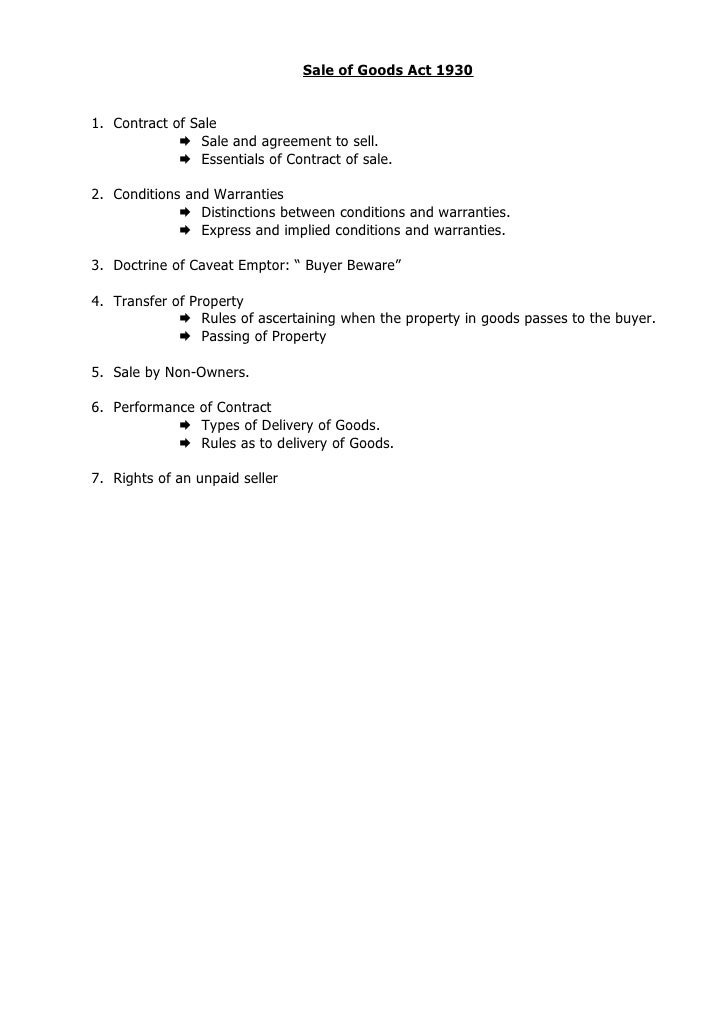 Sale Goods Act Cars Sale Goods Act Cars