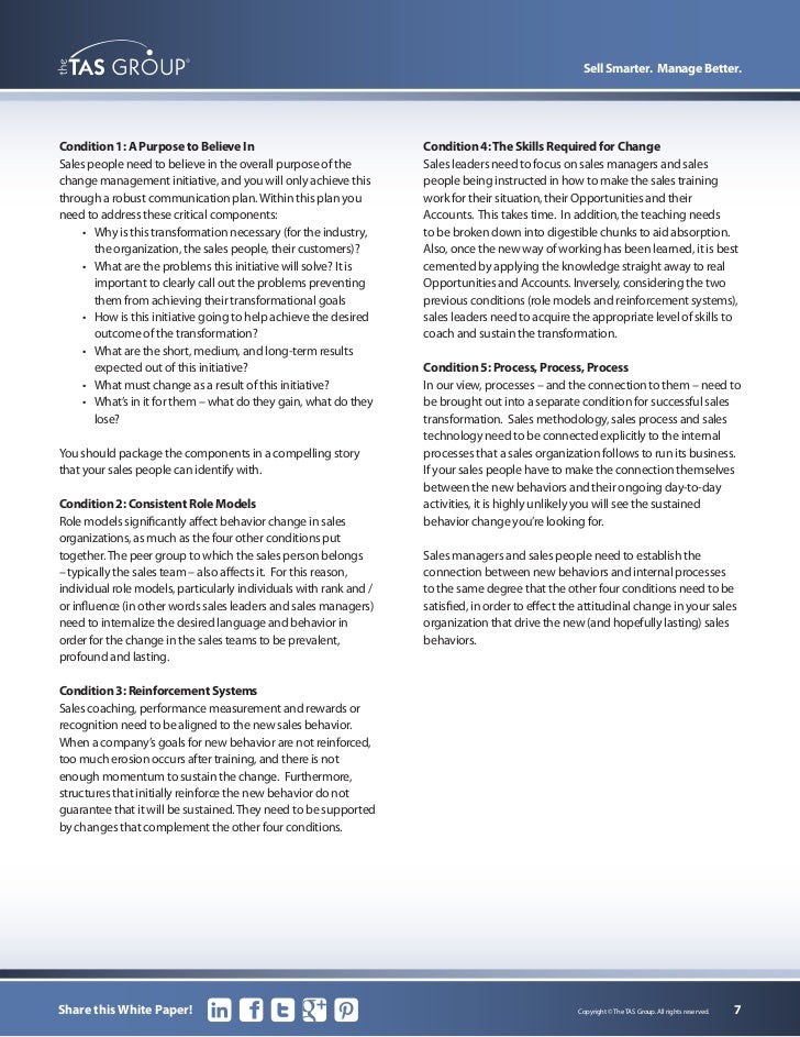 Essay on change management