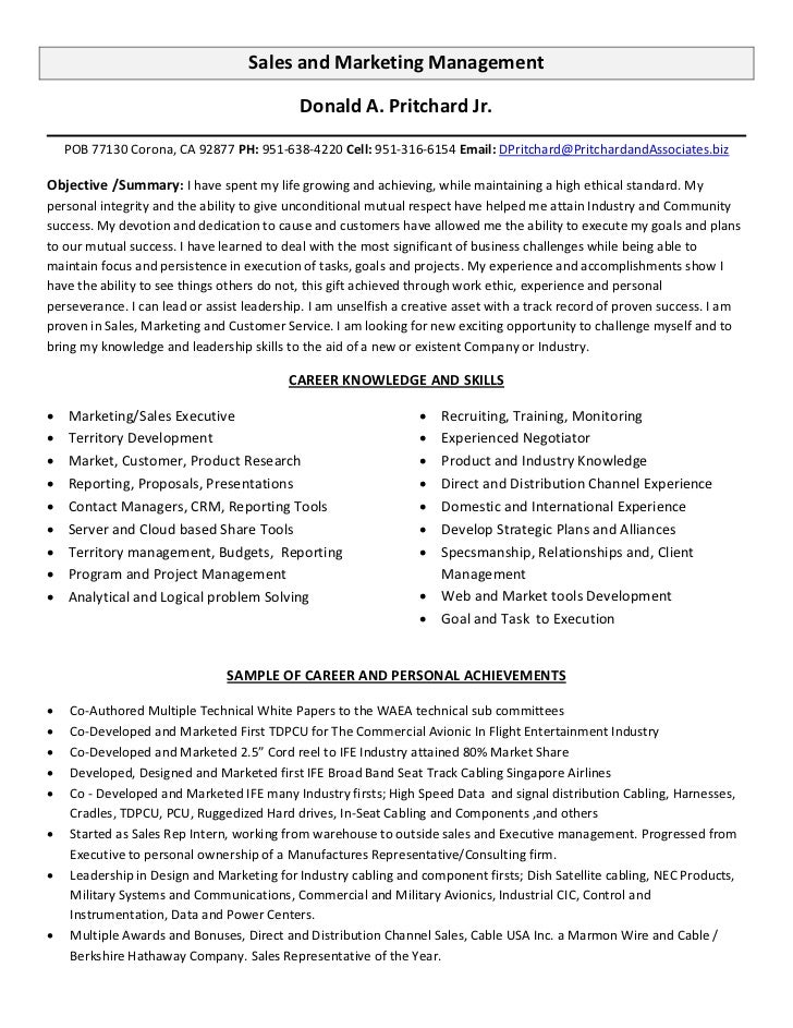 engineering sales manager resume