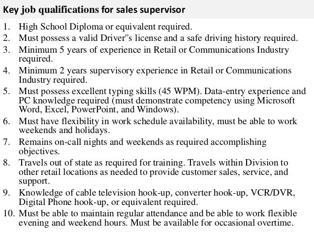 Sales Supervisor Job Description sales-supervisor-job-description