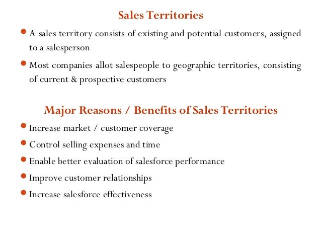 explain with example the method of assignment of sales persons to