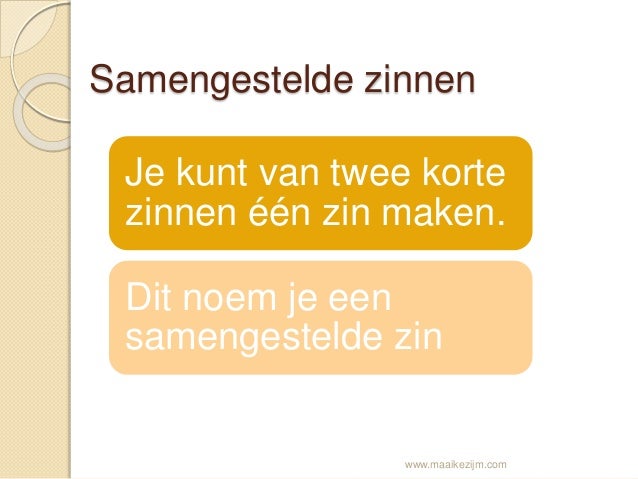 Samengestelde zinnen