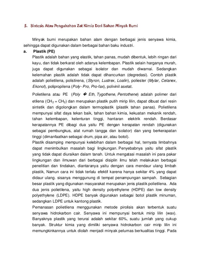Assessment Bahan Baku Plastik Jenis Teflon