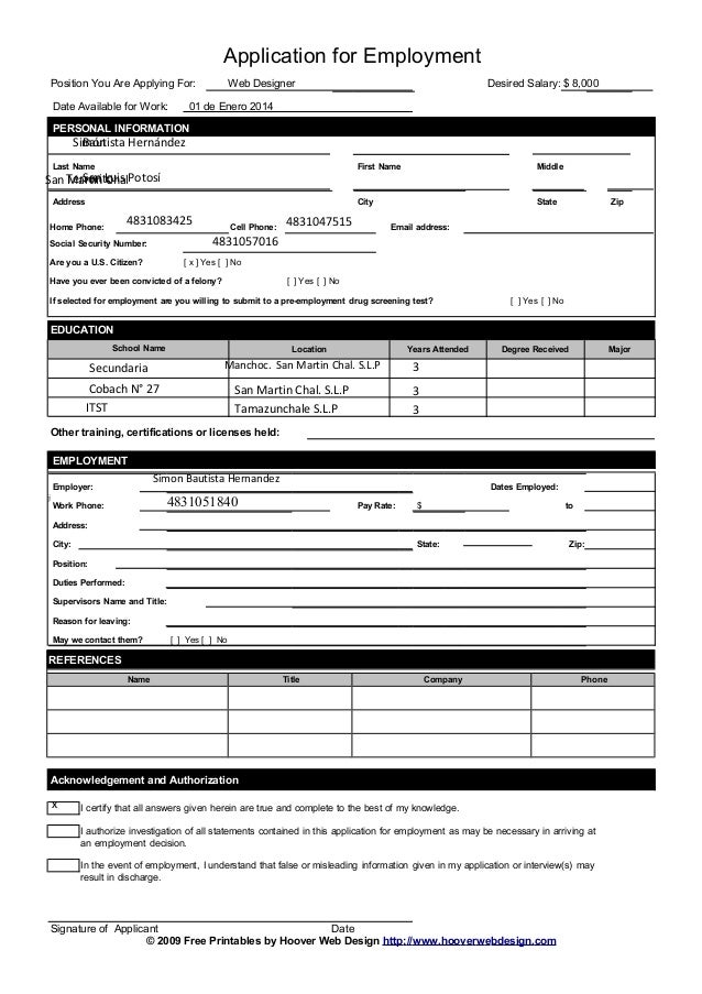 sample employmentapplicationformtemplate 1 638jpgcb1370294872 - Free Printable Application For Employment Template sample employmentapplicationformtemplate 1 638jpgcb1370294872 - Free Printable Application For Employment Template