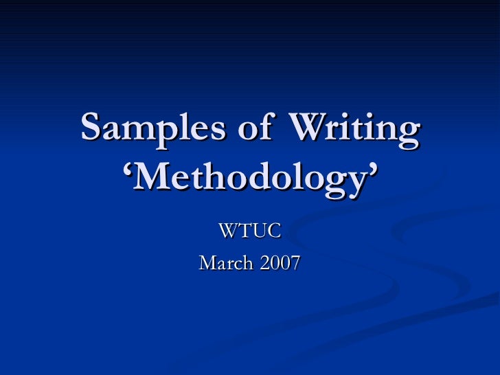 Qualitative thesis methodology