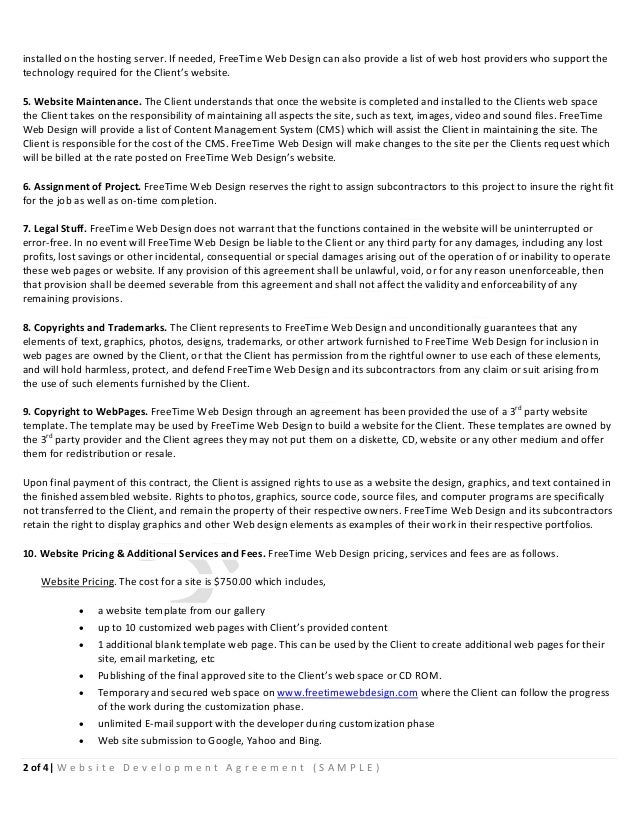 web development agreement template sle website development agreement web development agreement template sle website development agreement