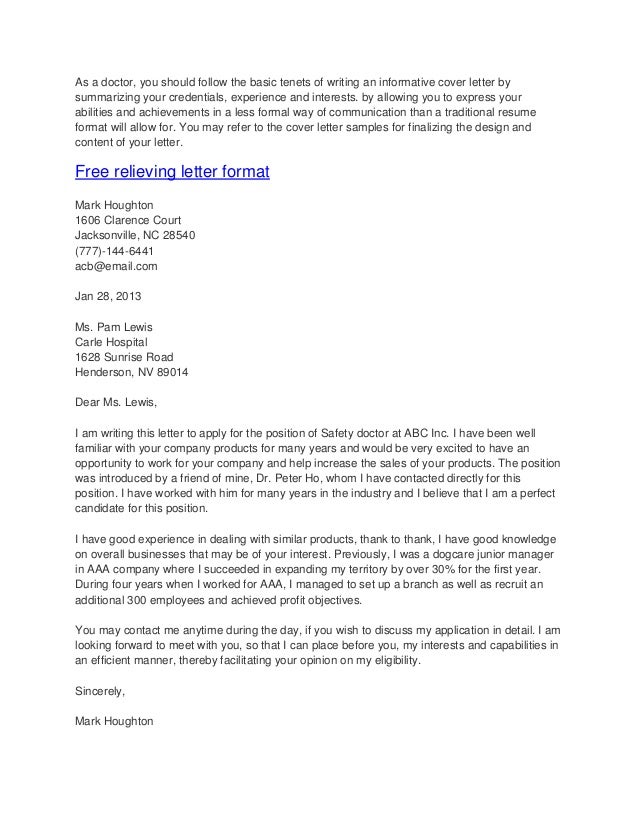 sample cover letter how to write a cover letter physician job