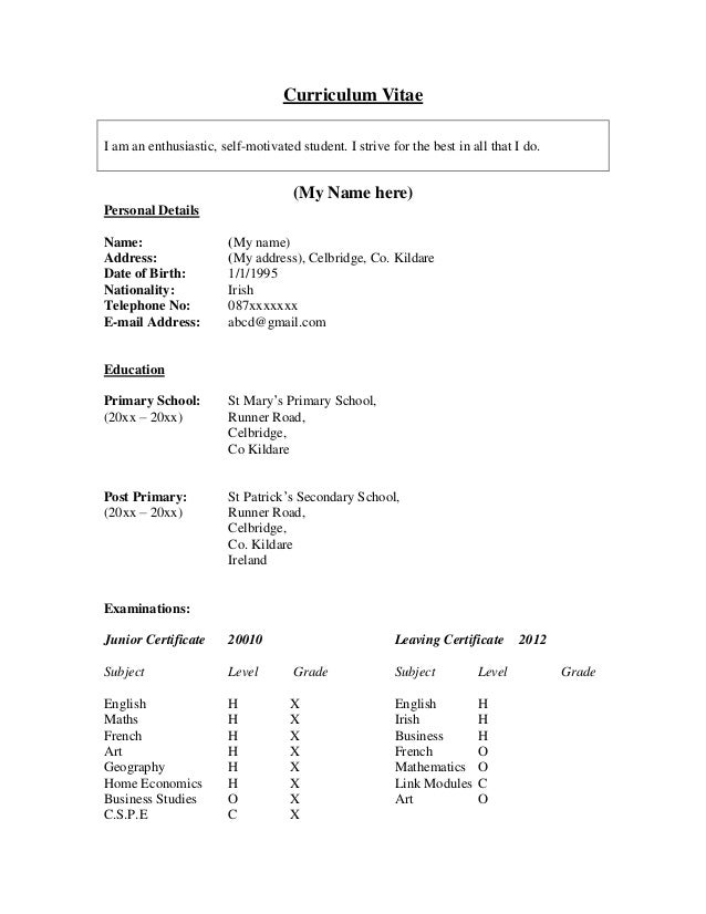 cv templates free for students
