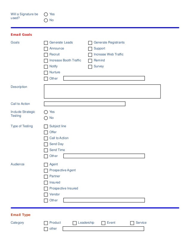 Sample email request form