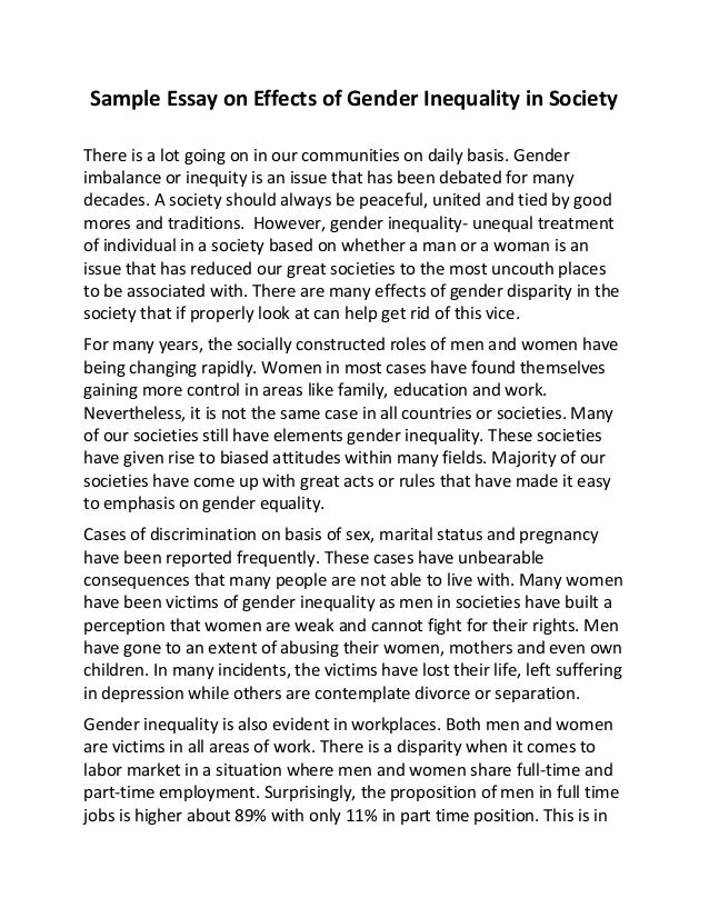 Essay on equality in gender