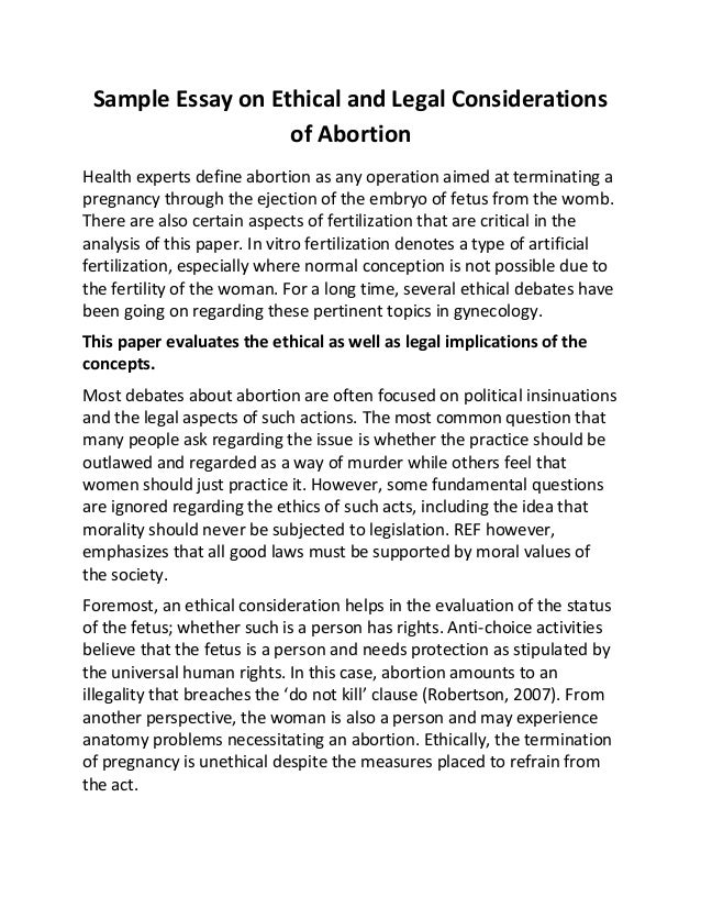 Abortion essay outline