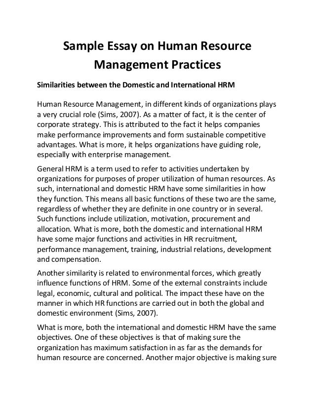 Essay about the management