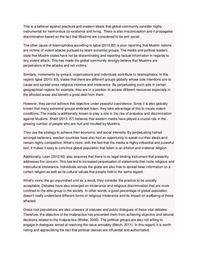 Religion Discrimination In The Workplace Essay Free Discrimination Terrorism And The Muslim Free Essay