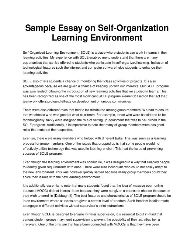 How the environment plays a role in learning essay