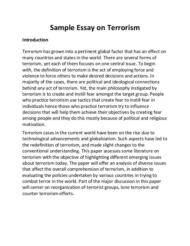 Essay on effects of terrorism in india