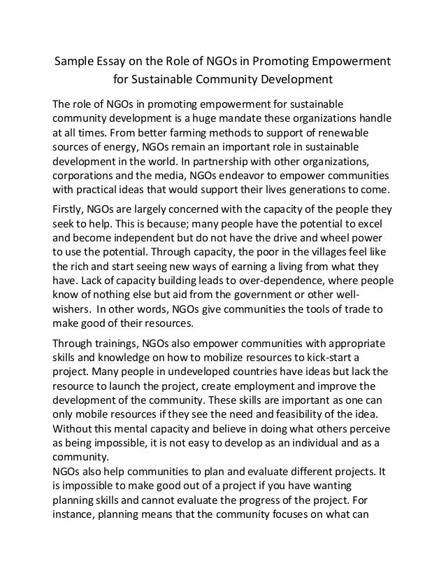 Sustainable Development Essay