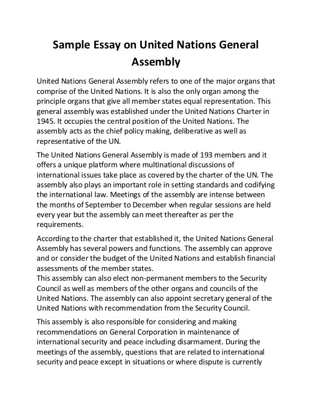 Essay united nations