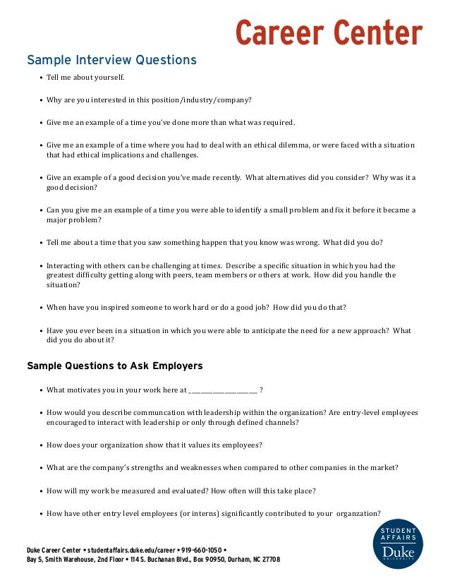sample interview questions sample interview
