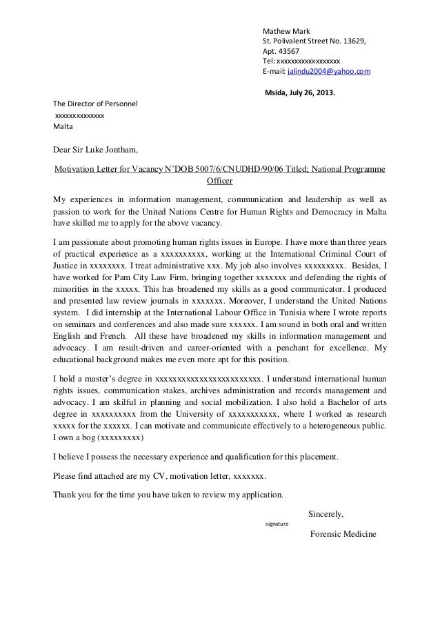 cover letter master